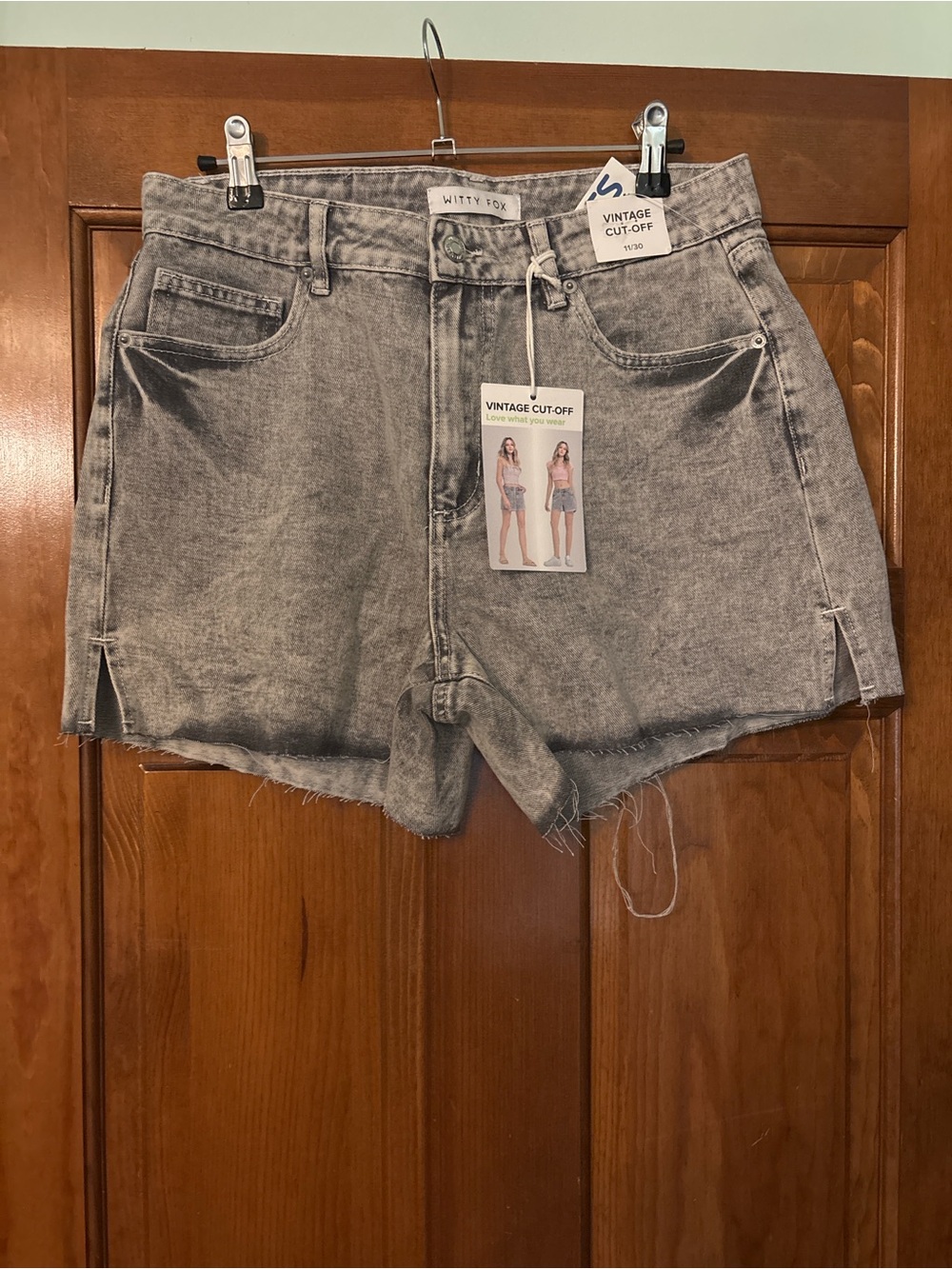 Witty Fox Gray Vintage Cut-Off Denim Shorts